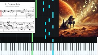 long version Set Fire to the Rain by Adele  piano tutorial beginner [upl. by Ahcurb]