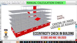 Eccentricity Calculation Accidental Torsion  Center of mass amp rigidity  ETABS Floor Diaphragm [upl. by Clo]