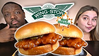 Wingstop NEW Maple SRIRACHA Chicken Sandwich Food Review [upl. by Lledra]