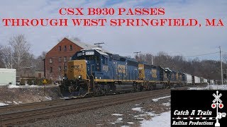 CSX B930 Passes Through West Springfield MA [upl. by Materse]