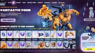 NUEVO MINIPASE de LOS 4 FANTASTICOS en FORTNITE TEMPORADA 4 TheThing Sue Storm Mr Fantastic [upl. by Sine]