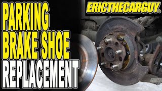 Parking Brake Shoe Replacement on Rear Disc Brakes [upl. by Rika225]