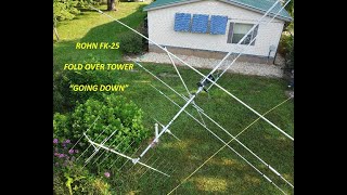 ROHN FK25 FOLD OVER TOWER quotGOING DOWNquot silent drone video [upl. by Elleirol]