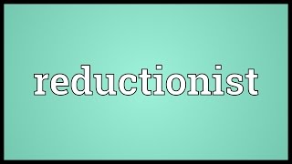 Reductionist Meaning [upl. by Gnap18]