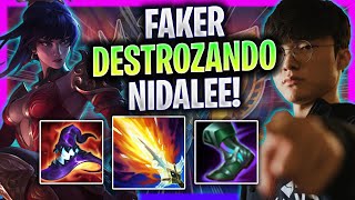 FAKER DESTROZANDO CON NIDALEE JUNGLA  T1 Faker Juega Nidalee Jungla vs Udyr  Season 2024 [upl. by Leraj]