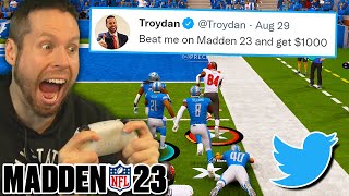 I challenged Twitter on Madden 23 for 1000 [upl. by Tnarb]