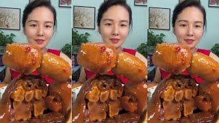 Mukbang Yang Zai Food  Spicy beef egg and beef claw combined [upl. by Litnahs]