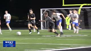 Horseheads boys soccer tops Corning in double OT thriller [upl. by Ellenaej]