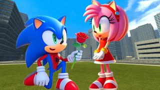 Funny Story  Poor SPIDERMAN SONIC Falls In Love With Rich AMY Sonic The Hedgehog 3 In Garys mod [upl. by Mahalia650]