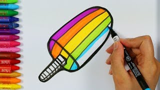 Wie zeichne RegenbogenEiscreme🍡 Malvorlagen  Malbücher  Zeichnen Farbe und Ausmalen für Kinder [upl. by Atnod]