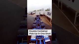 Backing Up Like a Boss Double Container PickUp in One Shot [upl. by Cohin]