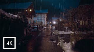 Rainy Night Walk in Hallstatt Austria Relaxing Binaural Rain Sounds [upl. by Duff]