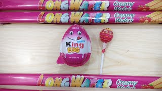 🍭Learn Colors with lollipop  Unpacking Long WAFERS  ASMR  oddly Satisfying King egg [upl. by Nahtanoy301]