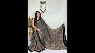 💖 AJRAKH PRINT MODAL SILK SAREE 💖 [upl. by Coke]