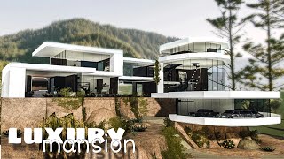 Bloxburg MANSION hillside modern house no largeplot  Roblox Bloxburg  Speedbuild [upl. by Llednohs]