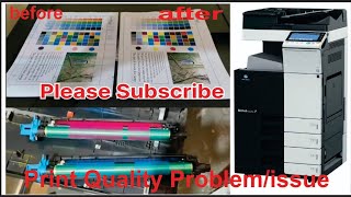 how to solve print quality Konica Minolta bizhub c258 Drum Blade PCR PCR cleaner change [upl. by Tnarud340]