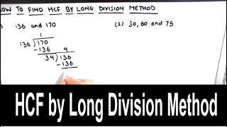 How to find the HCF by Long Division  hcf using division method  HCF GCF by long division [upl. by Drawyah]