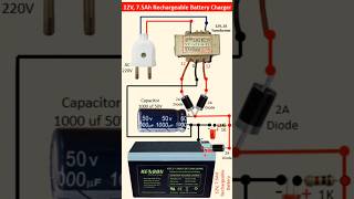 12V 75Ah Rechargeable Battery Charger Using Full Wave Rectifier  How to Charge 12V 7Ah UPS Battery [upl. by Idnaj]