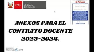 ANEXOS PARA LA CONTRATACION DOCENTE 20232024 [upl. by Trebla]