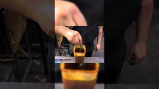 350 Razor Blades Forged into a Sharp Knife howtomake woodworking trendingvideo [upl. by Alisha]