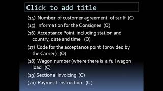 CIM Consignment Note [upl. by Annovaj]