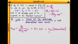 IMAT 2011  Q63 Chem  Percentage yield  Worked Solution [upl. by Eserahc]