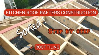 Kitchen Roof Rafters Battens Breathable Membrane and Tiling Construction Project [upl. by Harlow]