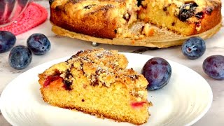 Plum Shortbread Cake with Crumb Topping  Tasty and Easy [upl. by Meingoldas]