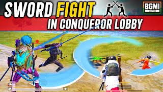 SWORD FIGHT CHALLENGE IN TOP CONQUEROR LOBBY   60 POINTS😭  Faroff BGMI [upl. by Straus875]