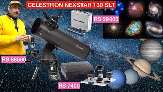 Diwali offer Celestron nexstar 130 slt telescope with barlowmobile adapterwhat can I seehind [upl. by Wojcik]