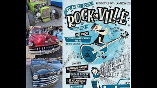 Rock en Ville  Lannion 2024  Rassemblement de voitures américaines vintage et concerts  22 [upl. by Otilegna]