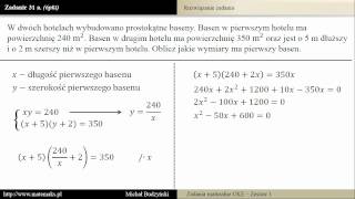 Zadanie 31a  matura z matematyki Zadanie tekstowe  baseny zestaw 1 [upl. by Bostow]