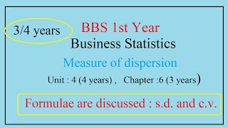 BBS 1st Business Statistics Dispersion [upl. by Aleusnoc]