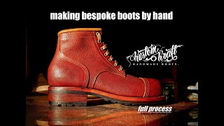 Making bespoke boots from scratch  pattern making boot upper handwelting  handmade boots [upl. by Vivica]