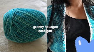 Granny hexagon cardigan easy granny hexagoncrochet [upl. by Romney]