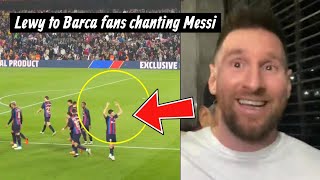 Lewandowski reaction to Barca fans chanting Messi at Camp Nou [upl. by Gnaoh]