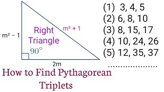 Pythagorean Triplet  Pythagorean Triples  How to Find Pythagorean Triples [upl. by Osmo]