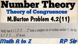 Verify that 0122229 form a complete set of residues modulo 11 but that 01222102 [upl. by Gabriele]