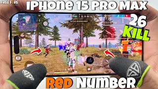 iPhone 15 Pro Max free fire 1 vs 4 gameplay best headshot with 3 finger handcam [upl. by Alleyn]