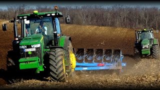 Kapitál 99 Kft  Plowing 2015  John Deere 8310R amp 8430 [upl. by Nilpik]