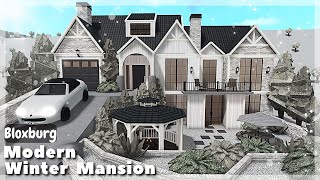 BLOXBURG Modern Winter Mansion Speedbuild  Roblox House Build [upl. by Christiano]