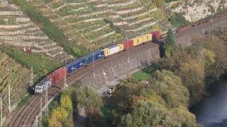 Besigheim EnzSchleife  ICE4 EuroDual Stadler Metrans Vectron felsengärten frankenbahn train [upl. by Enitnemelc481]