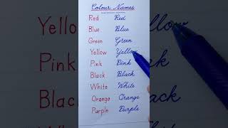 How to write colour names in cursive writing  Cursive handwriting practice  English handwriting [upl. by Lang]