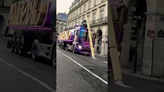 mercedes amg f1 truck paris funny [upl. by Kcirrem383]