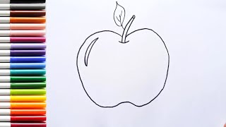 easy drawing art beautiful painting apple [upl. by Banky]