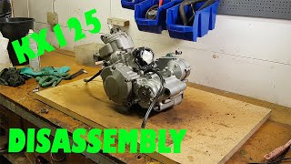 Kawasaki KX125 engine disassembly [upl. by Eirollam]