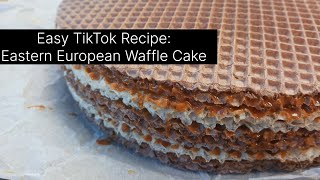 Easy TikTok Recipe Eastern European Waffle Cake [upl. by Hsirehc]