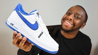 Air Force 1 Game Royal Blue White On Foot Sneaker Review QuickSchopes 250 Schopes DC8873 100 101 [upl. by Acquah660]