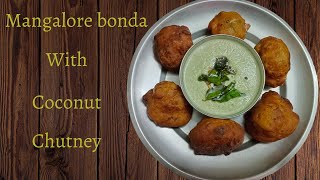 Mangalore bonda recipe in Tamil  mangalore bonda with coconut chutney [upl. by Akcirahs]