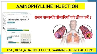 Aminophylline injection in hindi  uses  Dose  Side effects in hindi Aminophylline [upl. by Nirrej]